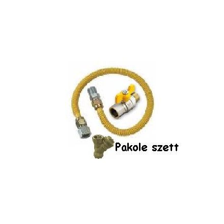 Gázbekötő szett 1/2" (Golyócsap KB, Gázszűrő, flexi gáztömlő 500-1000mm)